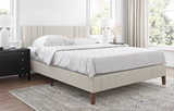 Upholstered Platform Bed Frame, King, Linen, SPECIAL in Box, Color Shell