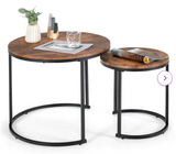 2pcs  Modern Side Round Nesting Coffee Table Set, Scratch & Dent