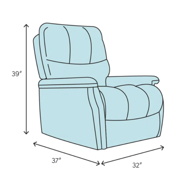 Velvet manual recliner with cup holders,  blue