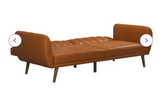 Brittany 81.5`` Faux Leather Sleeper, Caramel