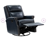 Manning Genuine Leather Recliner and swivel Chair