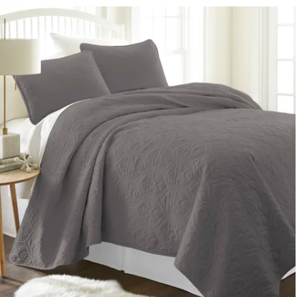 Mirabal Coverlet, King, grey