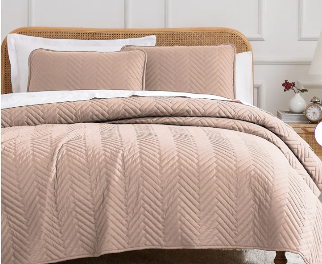 Denegal Quilt Set, no packaging, dusty rose, queen