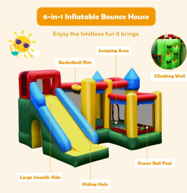 Mighty Inflatable Bounce House Castle Jumper Moonwalk with Blower, out of box, tested