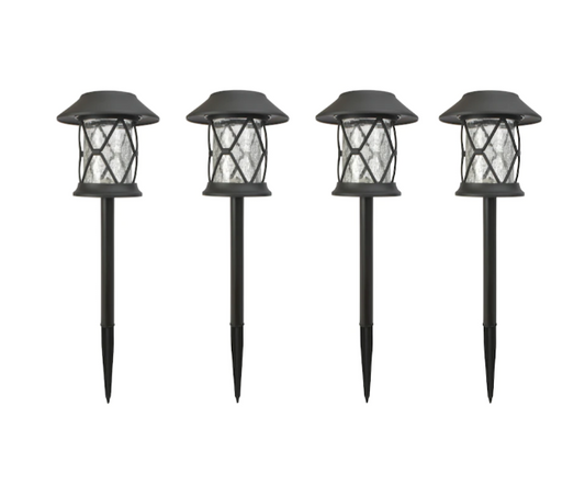 Fusion Solar Crackle Glass Stake Light (4-Pack)