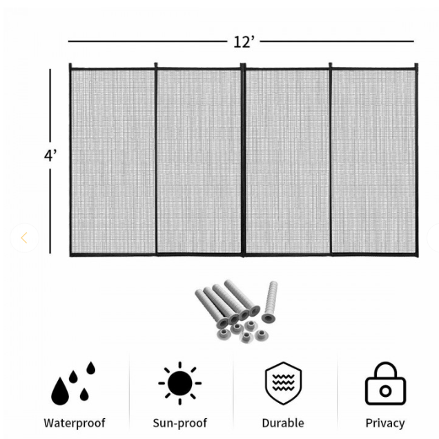 4 Feet x 12 Feet Safety Privacy Outdoor Fence