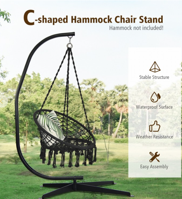 Solid Steel C Hammock Frame Stand, scratched, full assembled, stand only