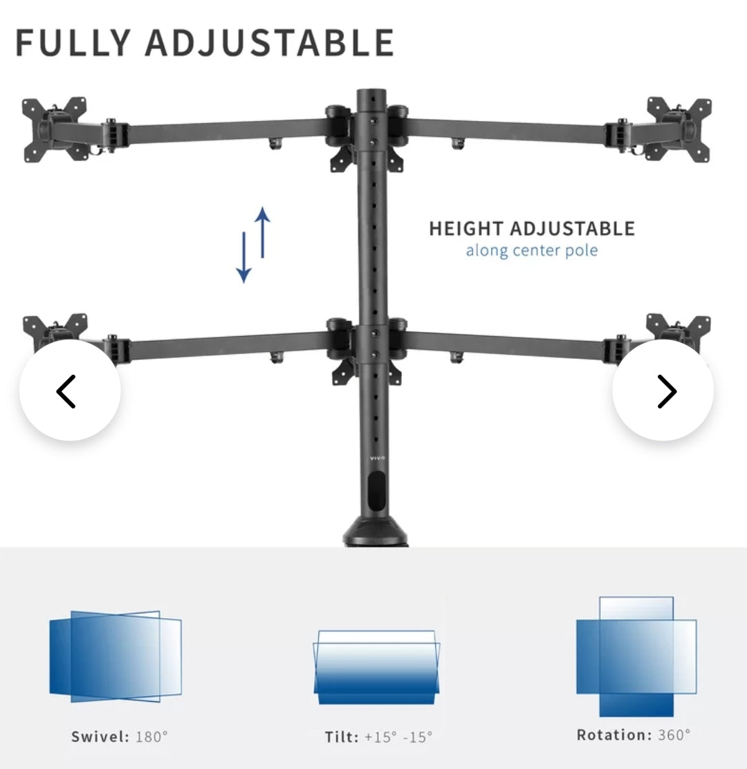 Quad Monitor Desk Mount