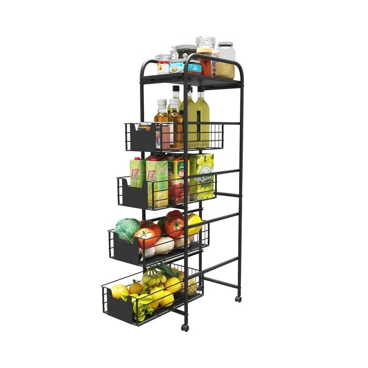 Slim Storage Cart Shelving Unit Organizer, 33`` tall x 15`` wide