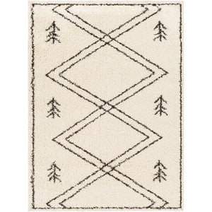 Tana Geometric Area Rug in Black/Ivory - 7'10" x 10'