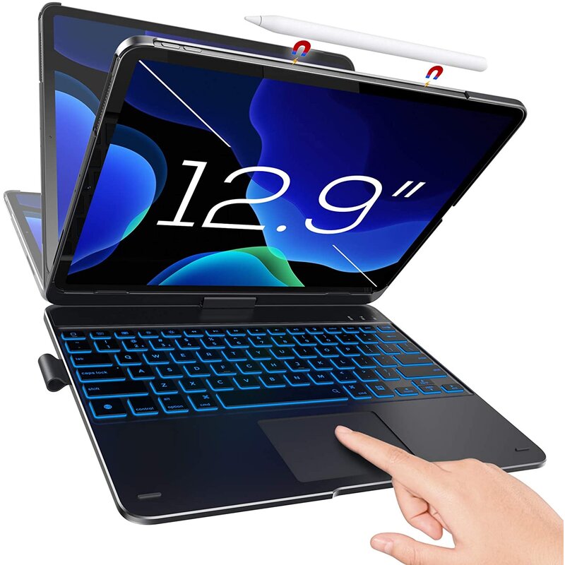 Touch Ipad Pro 12.9 Case With Keyboard For Apple Ipad 4Th Gen 2020