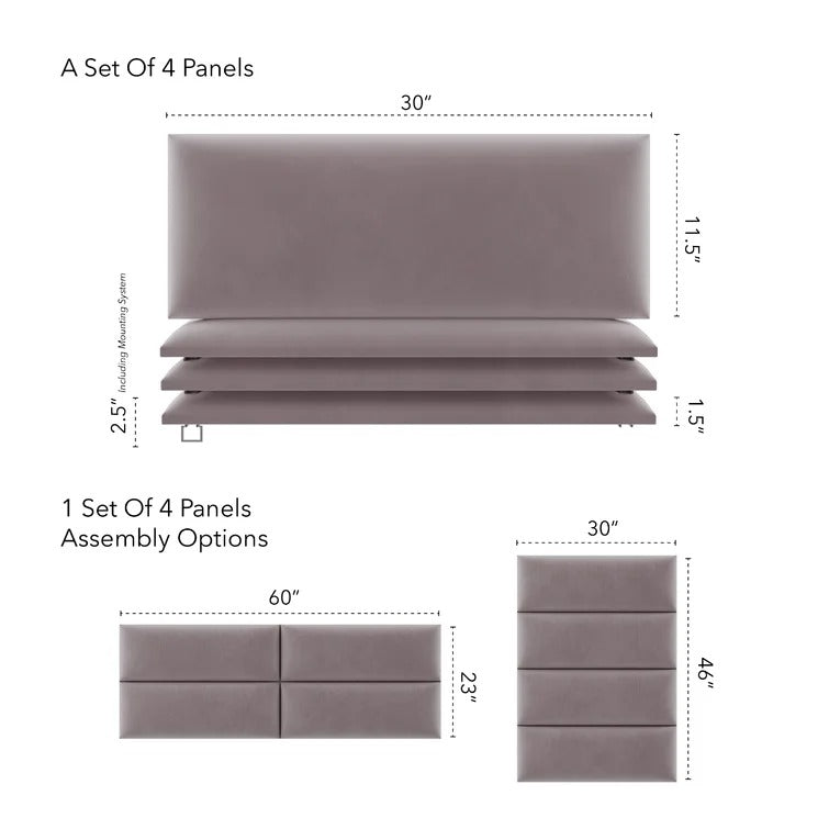 Velvet Wall Panelling in Sand Storm - 4 PACK