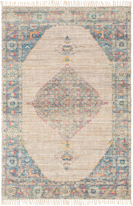 Vince Oriental Handmade Flatweave Rug in Blue/Beige/Fuchsia - 2'6 X 8 Runner