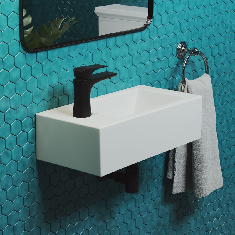 voltaire rectangular ceramic 20'' wall mount sink