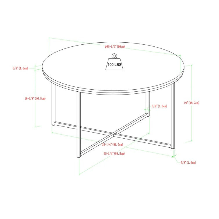 Wasser Cross Legs Coffee Table