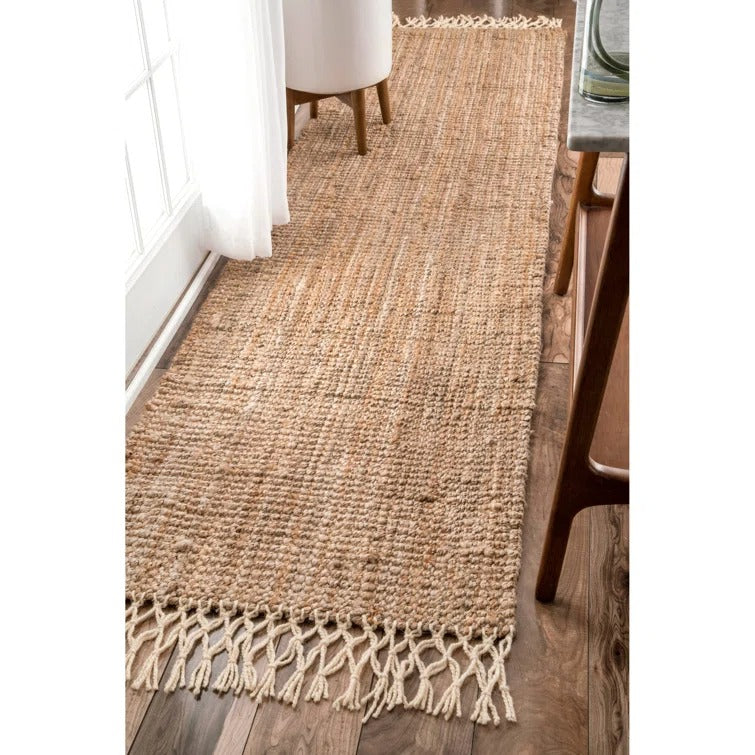 Werts Handmade Tufted Farmhouse Jute Brown Rug