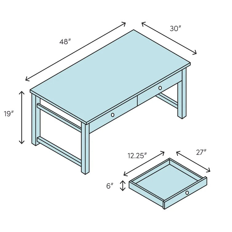 Westhoff Solid Wood Lift Top 4 Legs Coffee Table with Storage *SCRATCH & DENT*