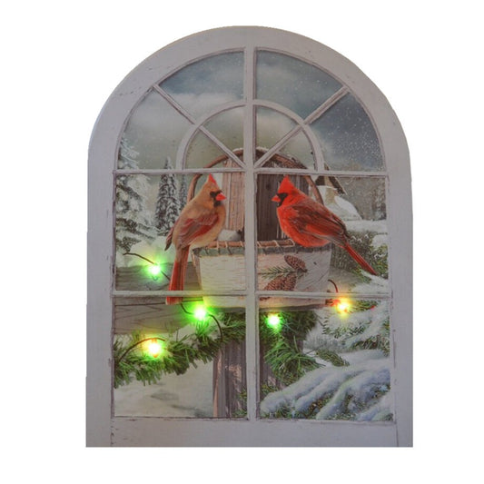 CANVAS W/ FRAME 11″X15″ 5 LED CARDINAL LOVEBIRDS