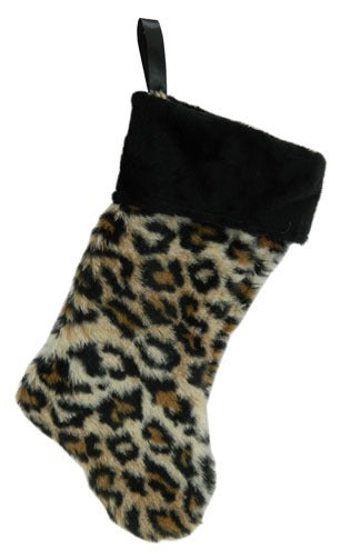 STOCKING 17″ PLUSH LEOPARD LOOK