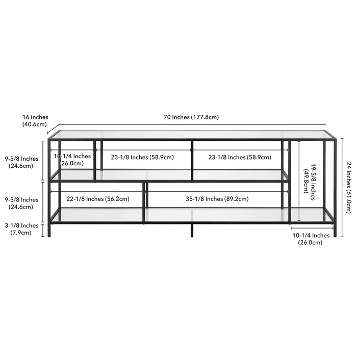 Wootton Tv Stand, Black/Glass, up to 85`` TV