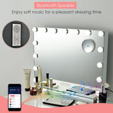 Hollywood Vanity Lighted Mirror Touch Control Magnification Speaker