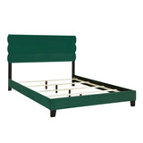 Queen One Box Velvet Slat Bed In Emerald *UNASSEMBLED/IN BOX* - QUEEN