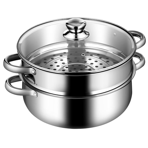 9.5 QT 2 Tier Stainless Steel Steamer Pot