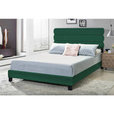 Queen One Box Velvet Slat Bed In Emerald *UNASSEMBLED/IN BOX* - QUEEN