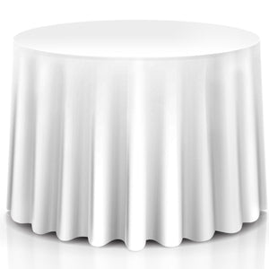 10 pcs 90" Home Restaurant Polyester Round Tablecloth-White