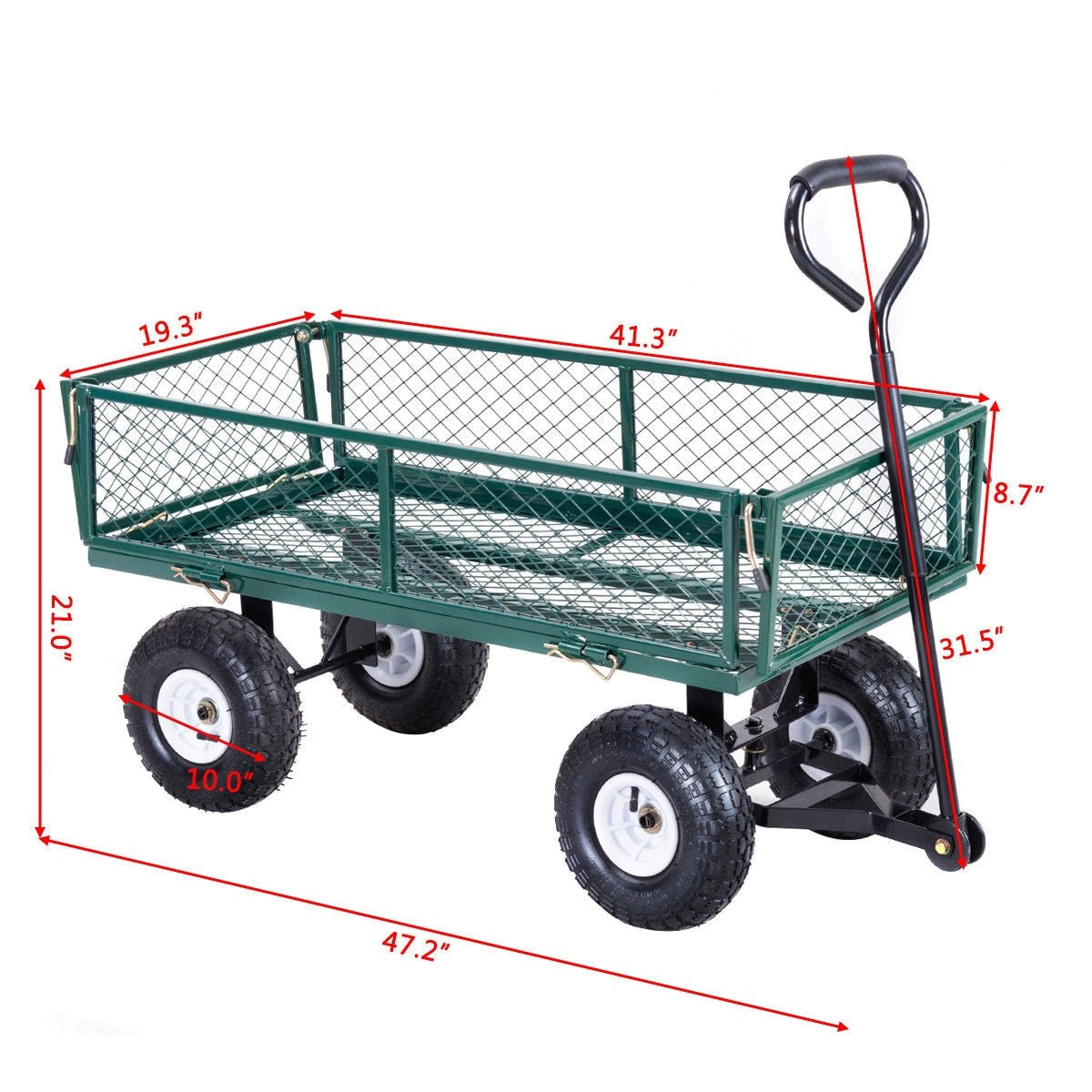 Heavy Duty Garden Utility Cart Wagon Wheelbarrow, fully assembled