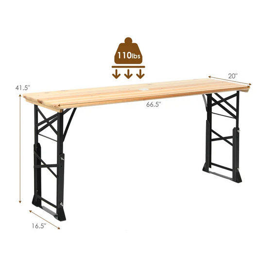 Fattal Bar Height 66.5'or 30``' Dining Table, adjustable height, wood top, scratch & dent