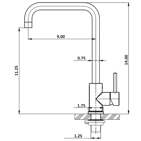 Cosmos Square Single Hole Bar Faucet