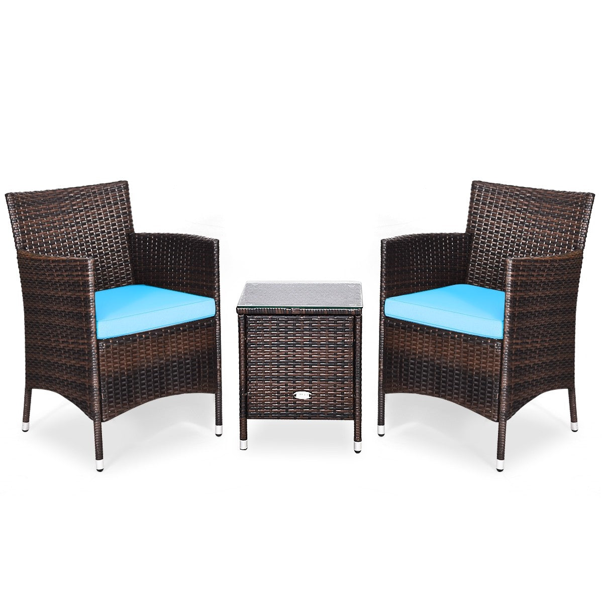 Outdoor 3 PCS PE Rattan Wicker Furniture Set *UNASSEMBLED/IN BOX* - HW63850TU