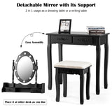 Vanity Table Set with Mirror and Soft Cushioned Stool*SCRATCH & DENT* - HW66403US-BK