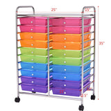 20 Drawers Storage Rolling Cart Studio Organizer *SCRATCH & DENT* - HW56501RB