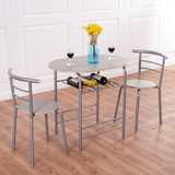 3-Piece Space-Saving Bistro Set, Fully Assembled, Grey