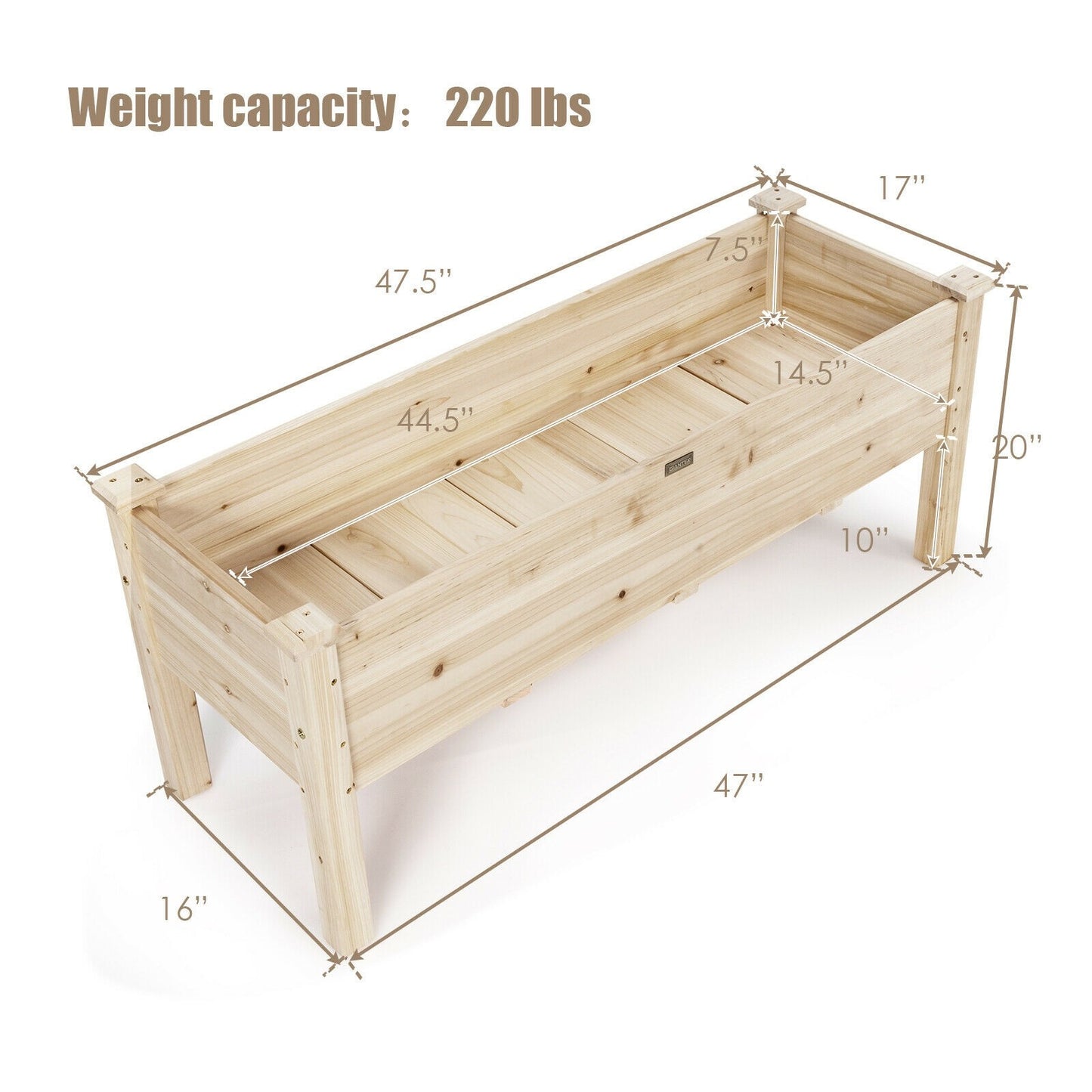 Raised Garden Bed Elevated Planter Box Wood *UNASSEMBLED/IN BOX* - GT3594