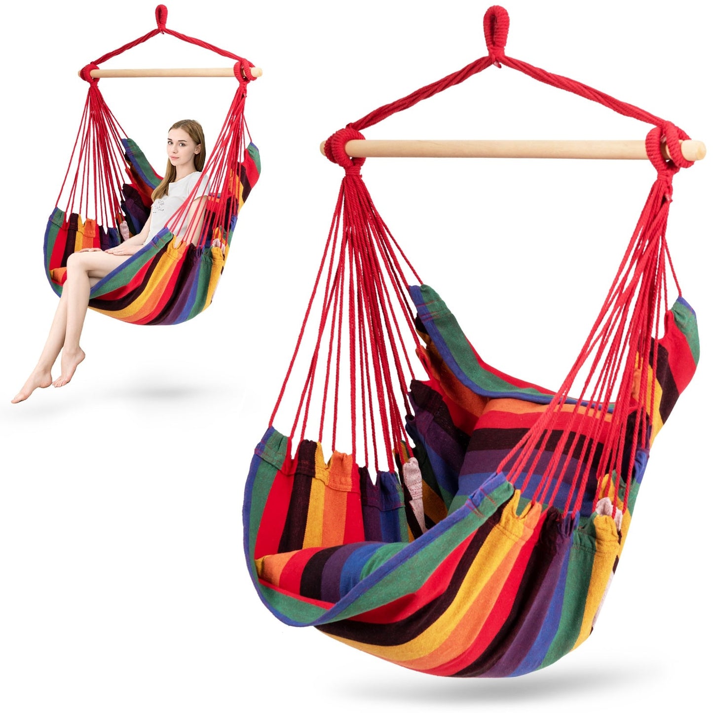 Outdoor Porch Yard Deluxe Hammock Swing