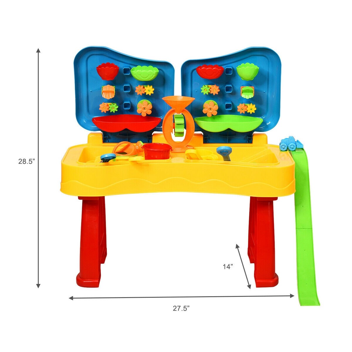 2 in 1 Kids Sand and Water Table Activity Play Table with Accessories, assembled