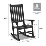 Indoor Outdoor Wooden High Back Rocking Chair, fully assembled