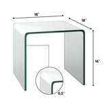 Tempered Sofa Side Glass End Table