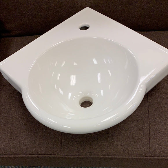 Corner mount sink