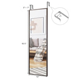 Full Length Metal Door Mirror with Adjustable Hook