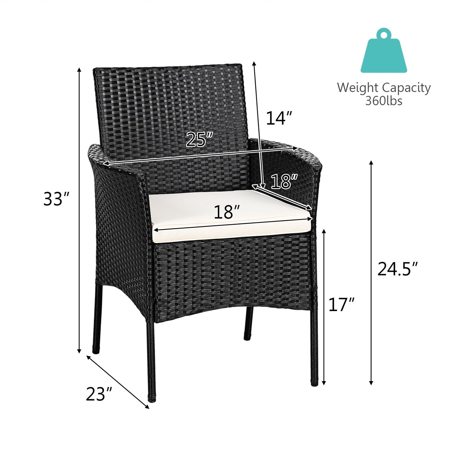 2 Piece Wicker Chair Set *UNASSEMBLED/IN BOX* - HW67787