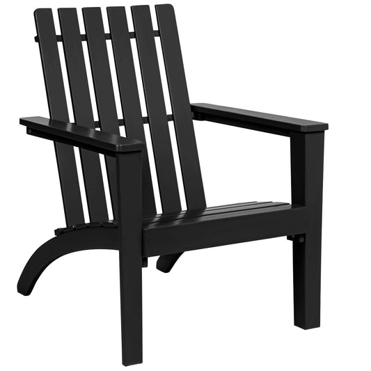 Outdoor Durable Patio Acacia Wood Adirondack Lounge Armchair *SCRATCH & DENT* - OP70602BK-SD