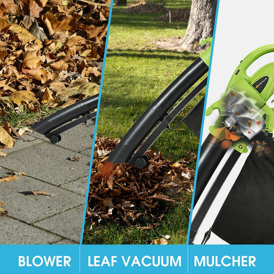 7.5 Amp 3-in-1 Electric Leaf Blower Leaf Vacuum Mulcher 170MPH, slight damage