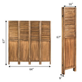 5.6 Feet Tall 4 Panel Folding Privacy Room Divider - HW61485CF