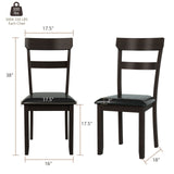 Set of 2 Dining Chairs With Rubber Wood Frame and Upholstered Faux Leather Seat. assembled