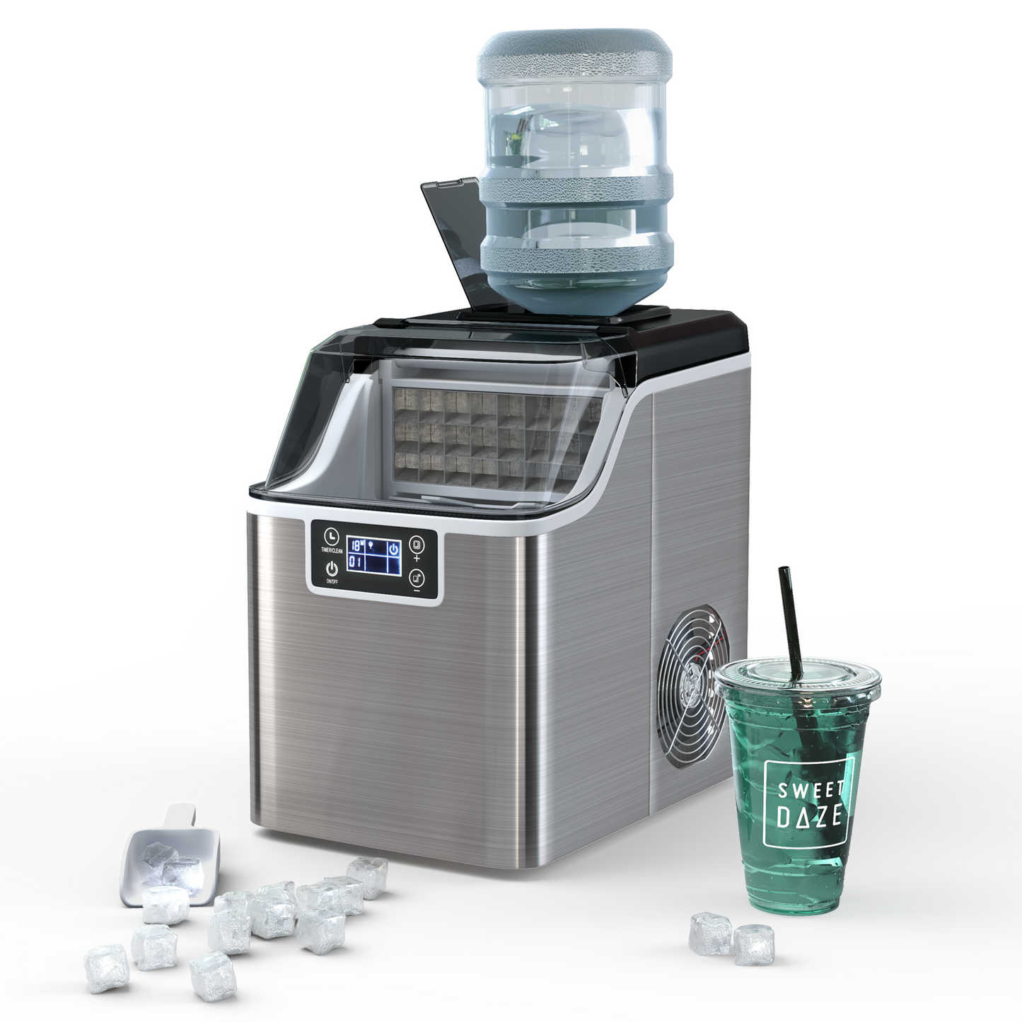 Electric Countertop Ice Maker with Ice Scoop and Basket, Water tank not included