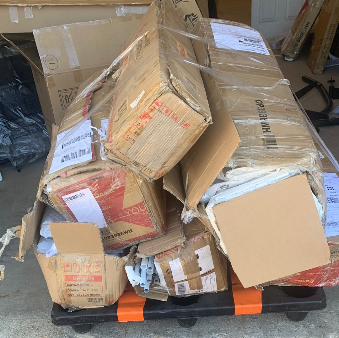 6 used party tents, maybe missing parts or broken parts